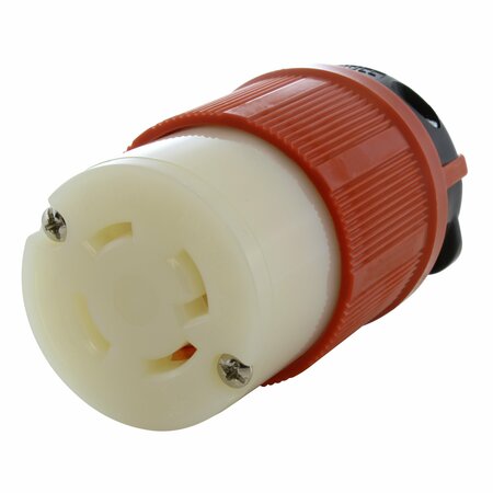 AC WORKS NEMA L16-30R 3-Phase 30A 480V 4-Prong Locking Female Connector with UL, C-UL Approval in Orange ASL1630R